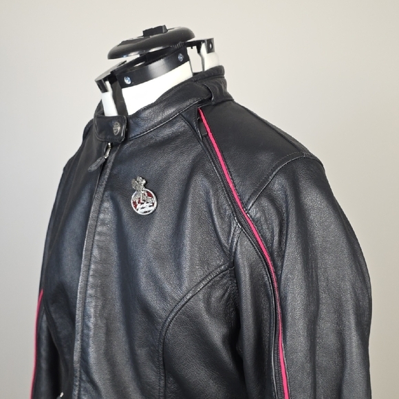 Harley-Davidson Women’s 2-in-1 Leather Riding Jacket – Embroidered Heart & Roses - Picture 6 of 11